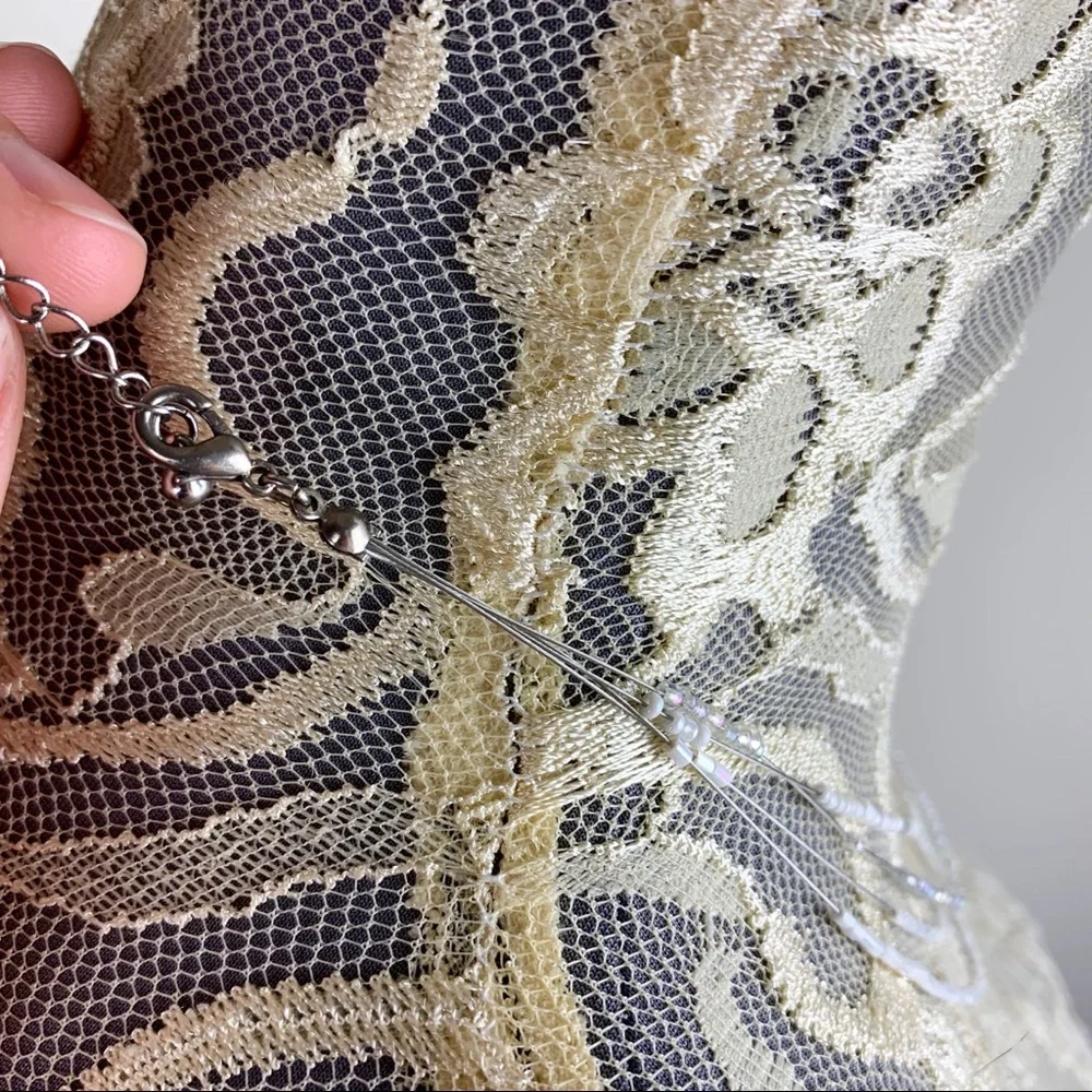 White & Translucent Multi-Strand Necklace - Picture 4 of 5